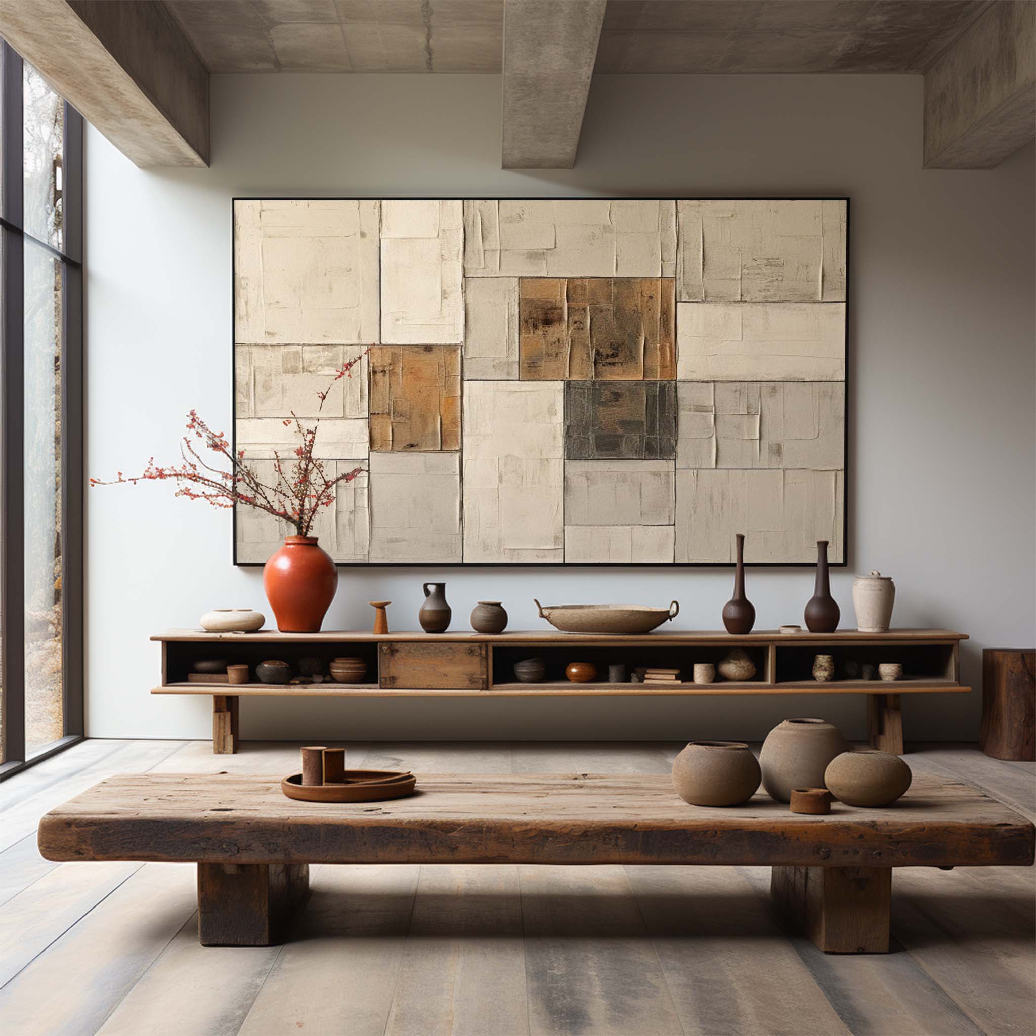 Wabi - Sabi Minimalist Canvas Painting EC0017 - Viral Wall Art